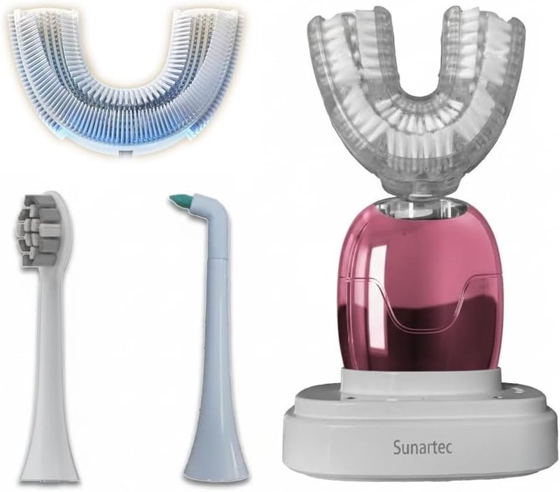 Sunartec 360° U-Shaped Toothbrush, Electric Toothbrushes for Adults, Multiple Brush Heads Options, Blue Light Whitening, IPX7 Waterproof, 360° Cleaning Suitable for People with Limited Mobility - Image 1